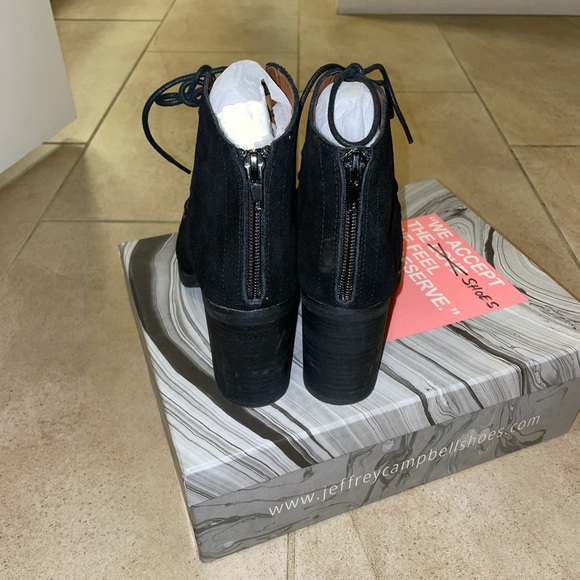 Jeffrey Campbell Cors Black Suede Peep Toe - Picture 7 of 8